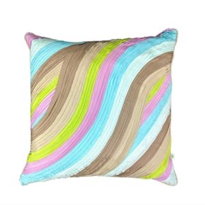 Company C Pillow 18" x 18" 100% Silk Duck Feather Insert Colorful Accent Throw